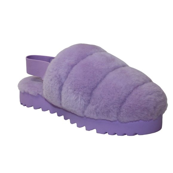 UGG Super Fluff Slipper Sandals Elastic strap Lavender Women's 8 NEW! - Picture 8 of 11